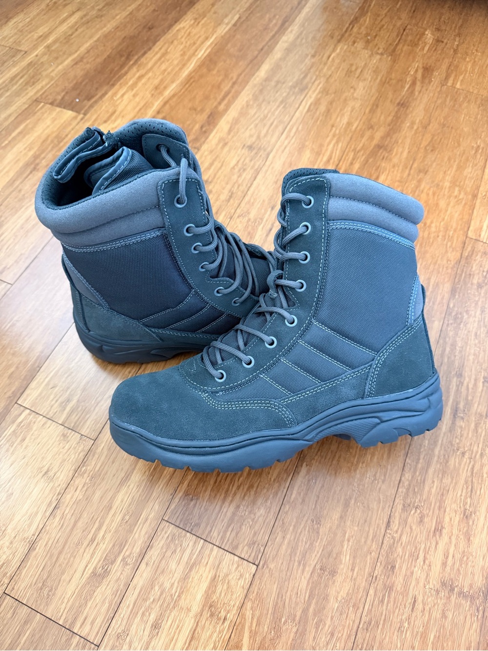 Pale blue Suede Nortiv8 military boots